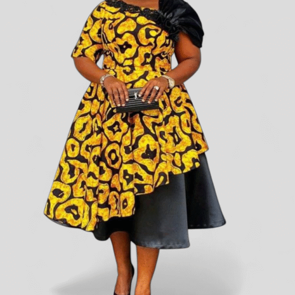 Gracious black and yellow dress